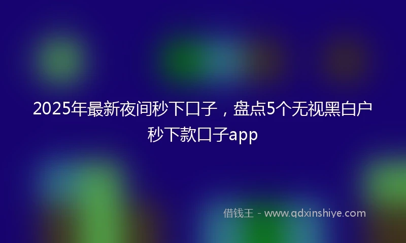 2025年最新夜间秒下口子，盘点5个无视黑白户秒下款口子app