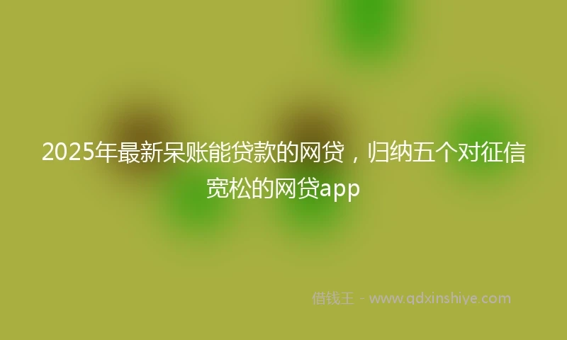 2025年最新呆账能贷款的网贷，归纳五个对征信宽松的网贷app