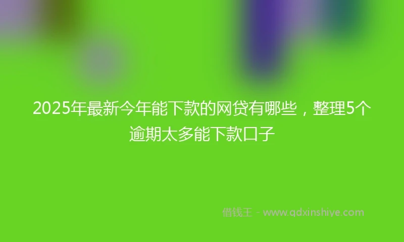 2025年最新今年能下款的网贷有哪些，整理5个逾期太多能下款口子