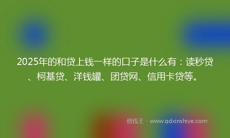 2025年的和贷上钱一样的口子是什么有：读秒贷、柯基贷、洋钱罐、团贷网、信用卡贷等。