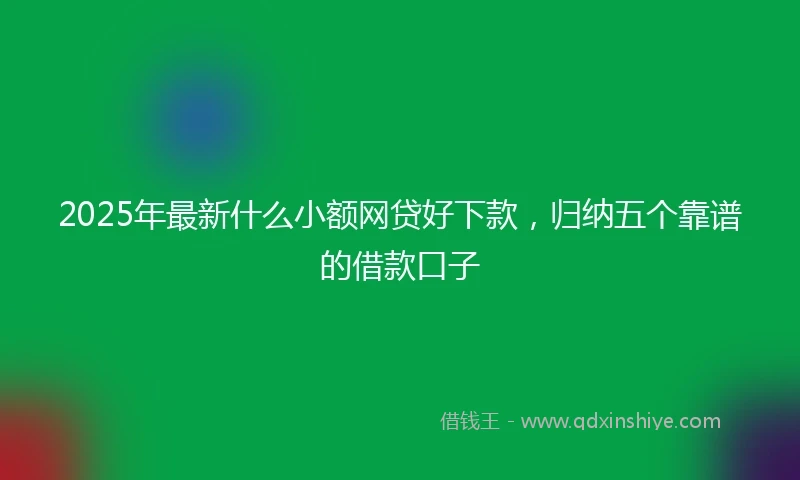 2025年最新什么小额网贷好下款，归纳五个靠谱的借款口子