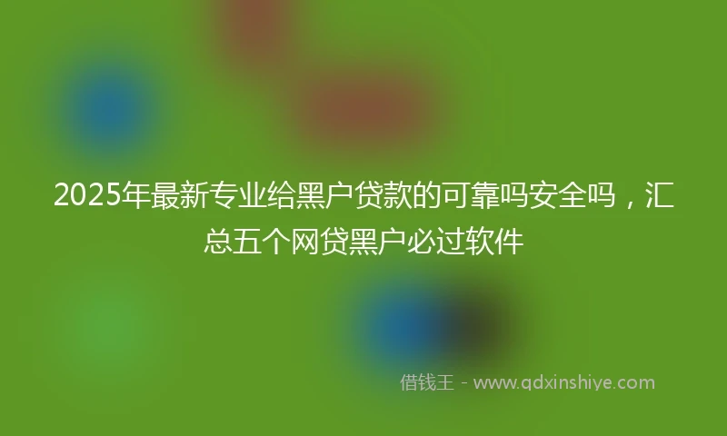 2025年最新专业给黑户贷款的可靠吗安全吗，汇总五个网贷黑户必过软件