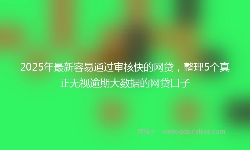 2025年最新容易通过审核快的网贷，整理5个真正无视逾期大数据的网贷口子