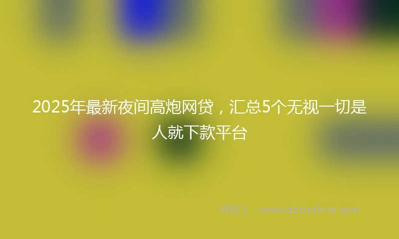 2025年最新夜间高炮网贷，汇总5个无视一切是人就下款平台