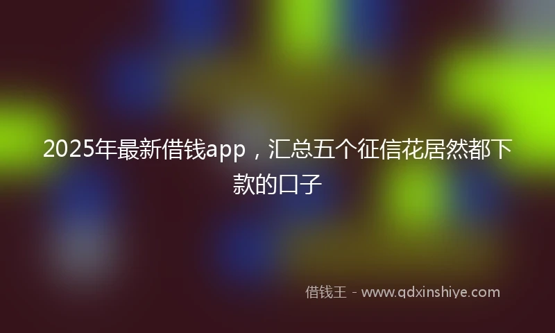2025年最新借钱app，汇总五个征信花居然都下款的口子