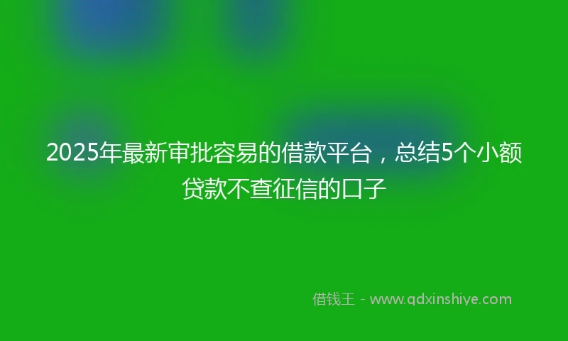 2025年最新审批容易的借款平台，总结5个小额贷款不查征信的口子