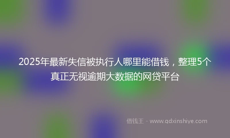 2025年最新失信被执行人哪里能借钱，整理5个真正无视逾期大数据的网贷平台