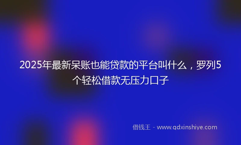 2025年最新呆账也能贷款的平台叫什么，罗列5个轻松借款无压力口子