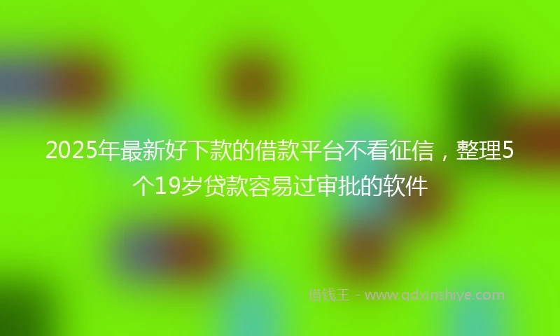 2025年最新好下款的借款平台不看征信，整理5个19岁贷款容易过审批的软件