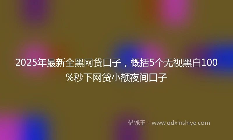 2025年最新全黑网贷口子，概括5个无视黑白100%秒下网贷小额夜间口子
