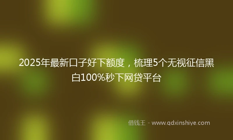 2025年最新口子好下额度，梳理5个无视征信黑白100%秒下网贷平台