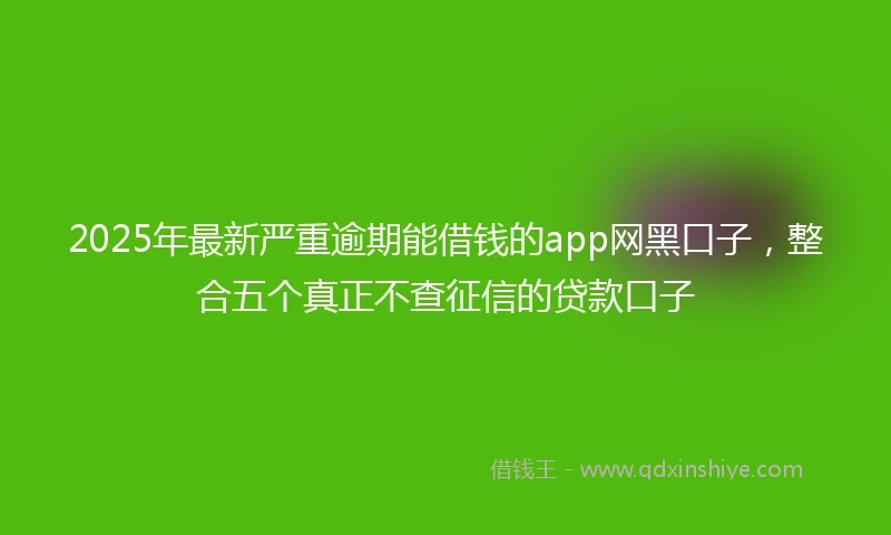 2025年最新严重逾期能借钱的app网黑口子，整合五个真正不查征信的贷款口子