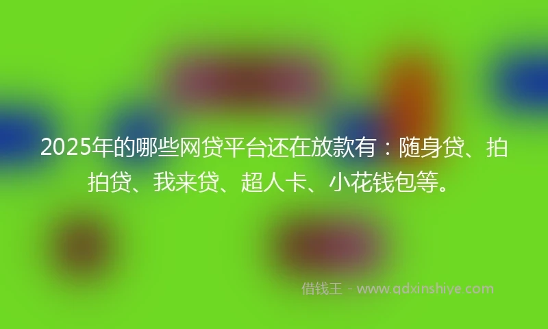 2025年的哪些网贷平台还在放款有：随身贷、拍拍贷、我来贷、超人卡、小花钱包等。