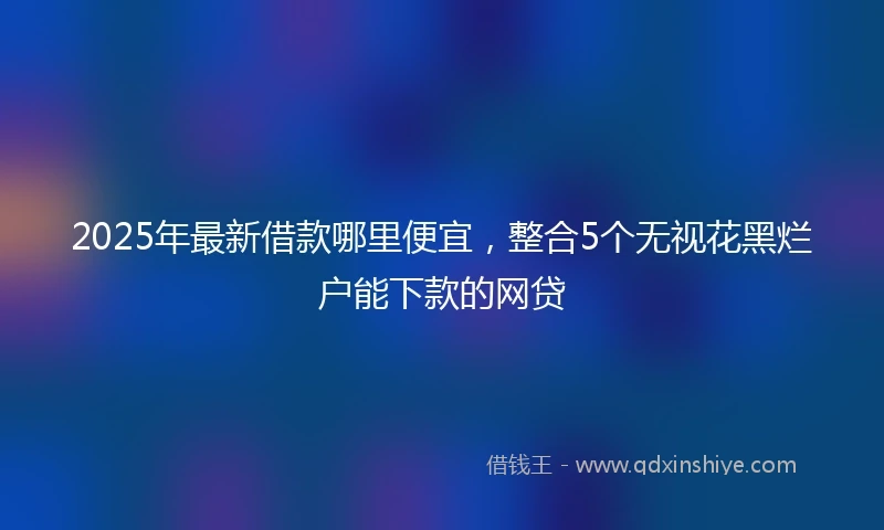 2025年最新借款哪里便宜，整合5个无视花黑烂户能下款的网贷