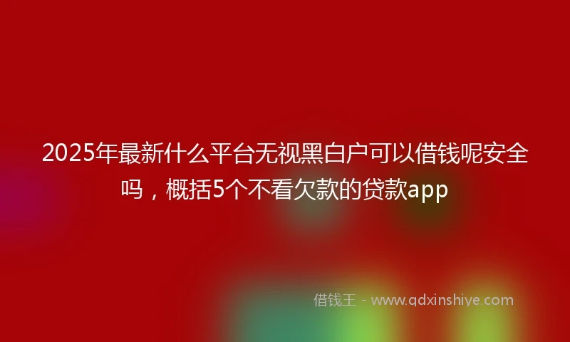 2025年最新什么平台无视黑白户可以借钱呢安全吗，概括5个不看欠款的贷款app