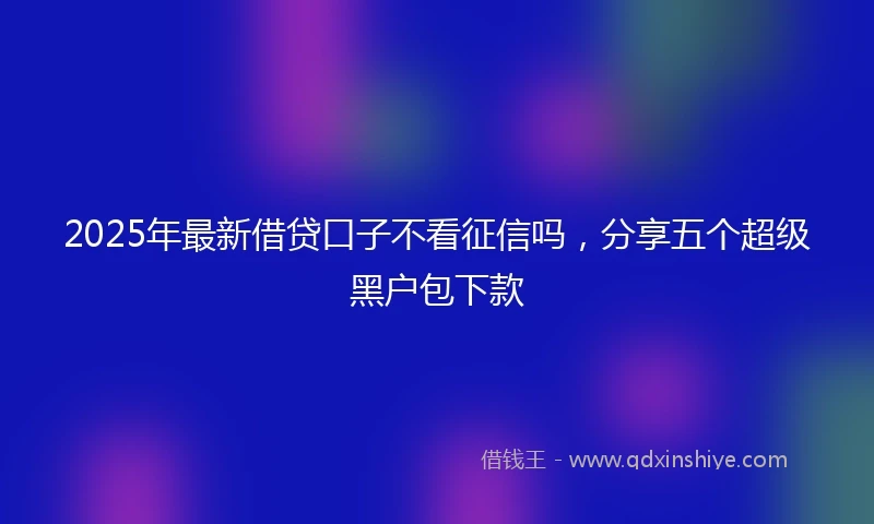 2025年最新借贷口子不看征信吗，分享五个超级黑户包下款