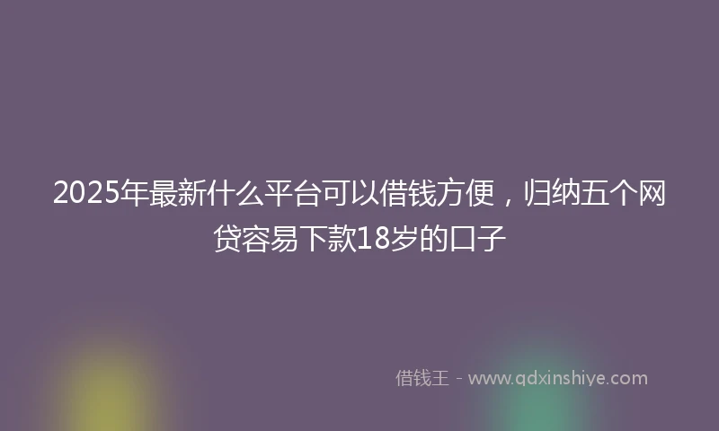 2025年最新什么平台可以借钱方便，归纳五个网贷容易下款18岁的口子