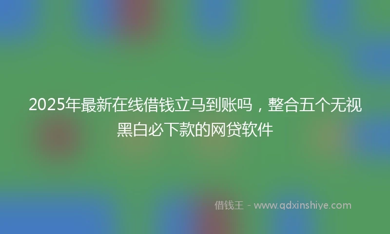 2025年最新在线借钱立马到账吗，整合五个无视黑白必下款的网贷软件