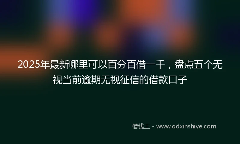 2025年最新哪里可以百分百借一千，盘点五个无视当前逾期无视征信的借款口子