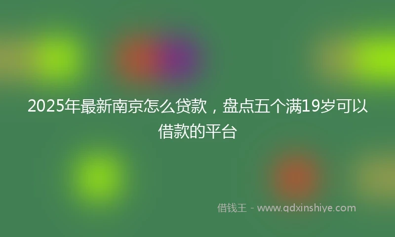 2025年最新南京怎么贷款，盘点五个满19岁可以借款的平台