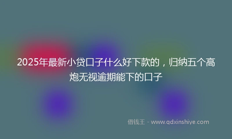 2025年最新小贷口子什么好下款的，归纳五个高炮无视逾期能下的口子