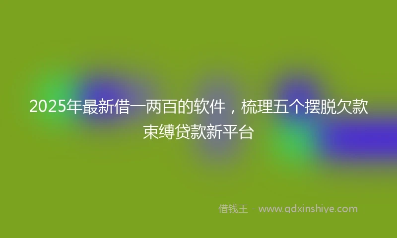 2025年最新借一两百的软件，梳理五个摆脱欠款束缚贷款新平台