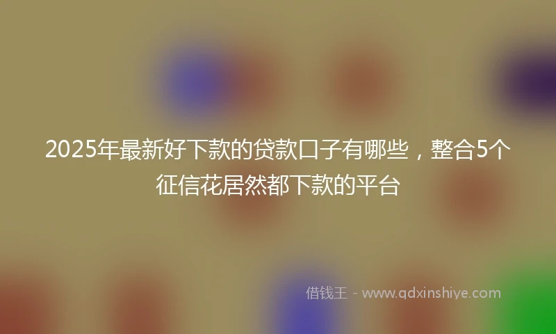 2025年最新好下款的贷款口子有哪些，整合5个征信花居然都下款的平台