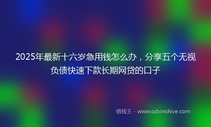 2025年最新十六岁急用钱怎么办，分享五个无视负债快速下款长期网贷的口子