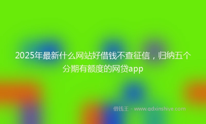 2025年最新什么网站好借钱不查征信，归纳五个分期有额度的网贷app