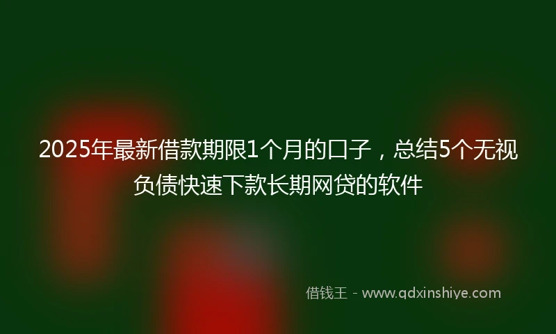2025年最新借款期限1个月的口子，总结5个无视负债快速下款长期网贷的软件
