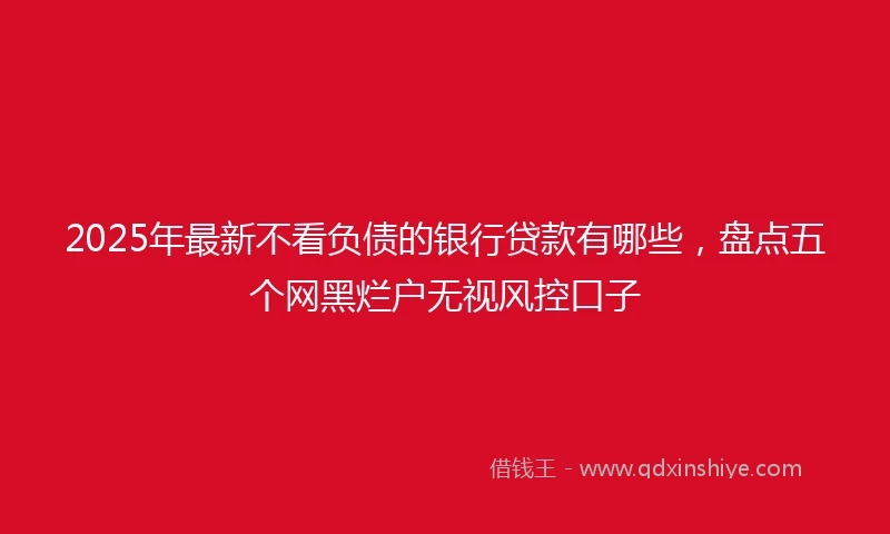 2025年最新不看负债的银行贷款有哪些，盘点五个网黑烂户无视风控口子