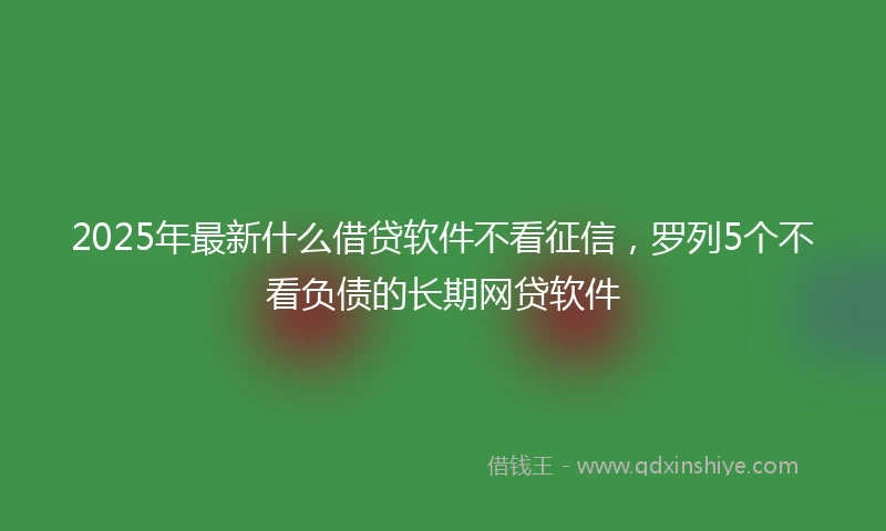 2025年最新什么借贷软件不看征信，罗列5个不看负债的长期网贷软件