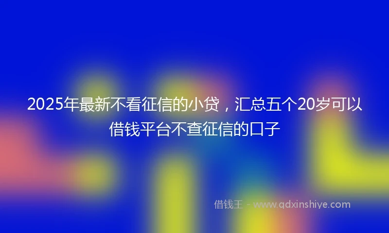 2025年最新不看征信的小贷，汇总五个20岁可以借钱平台不查征信的口子