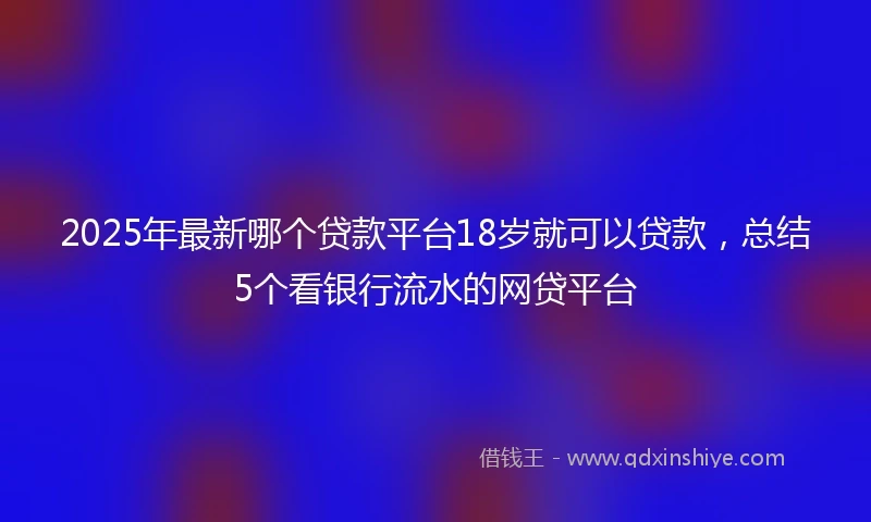 2025年最新哪个贷款平台18岁就可以贷款，总结5个看银行流水的网贷平台