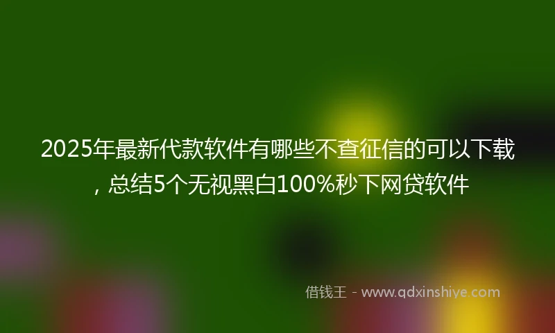 2025年最新代款软件有哪些不查征信的可以下载，总结5个无视黑白100%秒下网贷软件