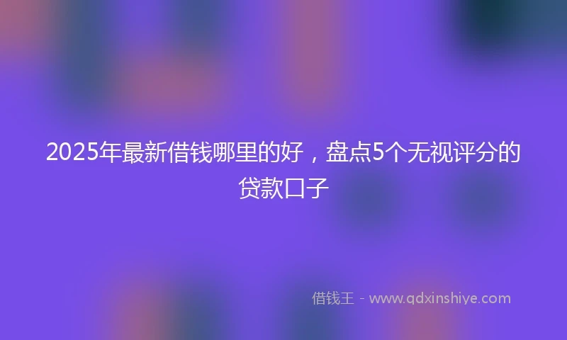 2025年最新借钱哪里的好，盘点5个无视评分的贷款口子