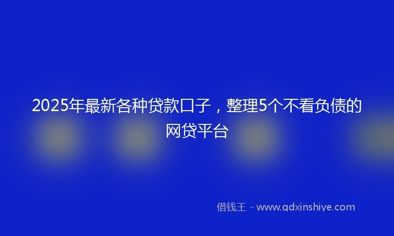 2025年最新各种贷款口子，整理5个不看负债的网贷平台