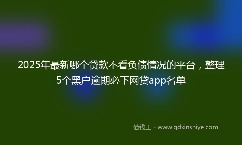 2025年最新哪个贷款不看负债情况的平台，整理5个黑户逾期必下网贷app名单