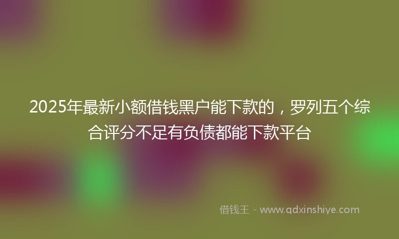 2025年最新小额借钱黑户能下款的，罗列五个综合评分不足有负债都能下款平台
