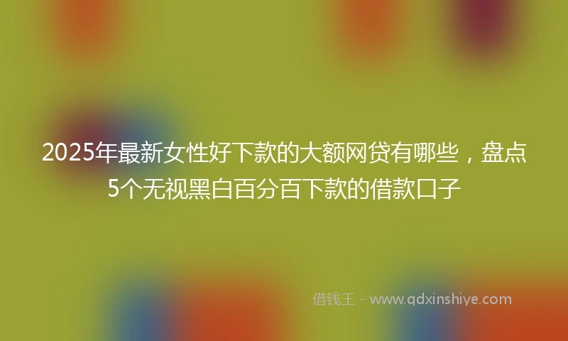 2025年最新女性好下款的大额网贷有哪些，盘点5个无视黑白百分百下款的借款口子