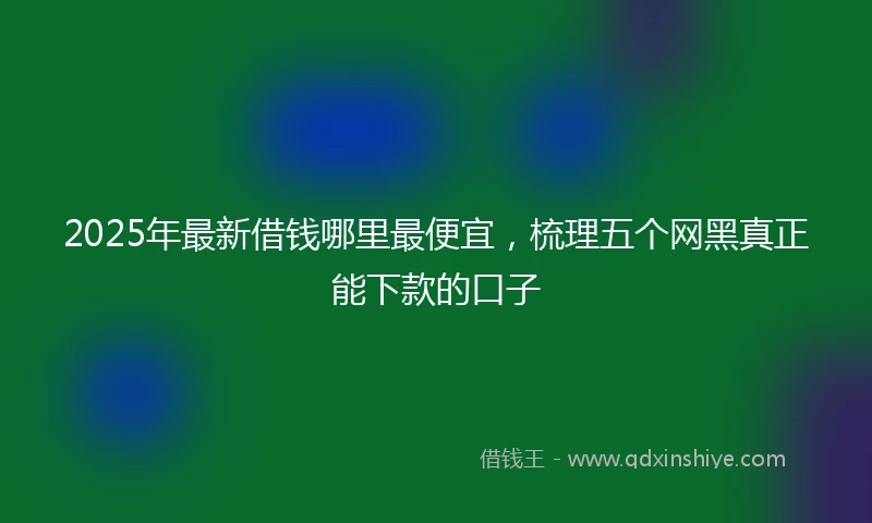 2025年最新借钱哪里最便宜，梳理五个网黑真正能下款的口子