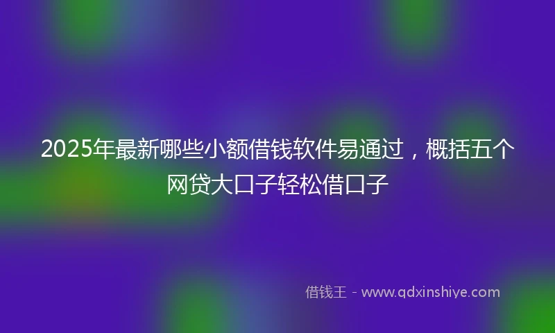 2025年最新哪些小额借钱软件易通过，概括五个网贷大口子轻松借口子