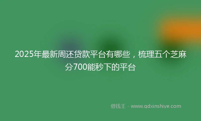 2025年最新周还贷款平台有哪些，梳理五个芝麻分700能秒下的平台