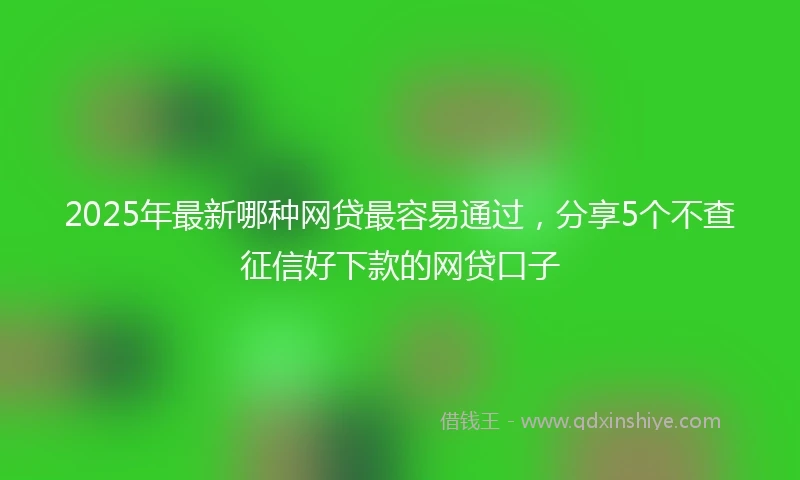 2025年最新哪种网贷最容易通过，分享5个不查征信好下款的网贷口子