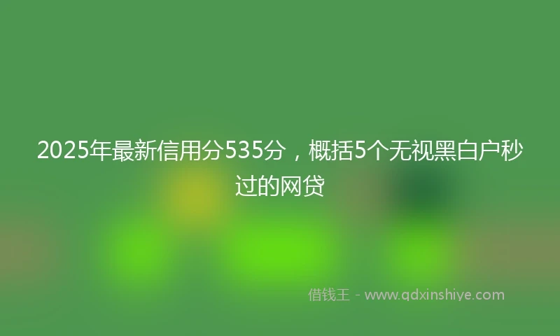 2025年最新信用分535分，概括5个无视黑白户秒过的网贷