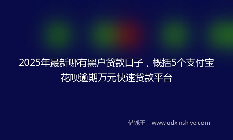 2025年最新哪有黑户贷款口子，概括5个支付宝花呗逾期万元快速贷款平台
