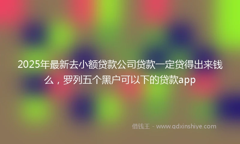 2025年最新去小额贷款公司贷款一定贷得出来钱么，罗列五个黑户可以下的贷款app