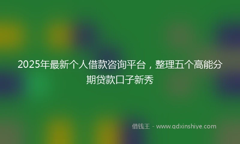 2025年最新个人借款咨询平台，整理五个高能分期贷款口子新秀