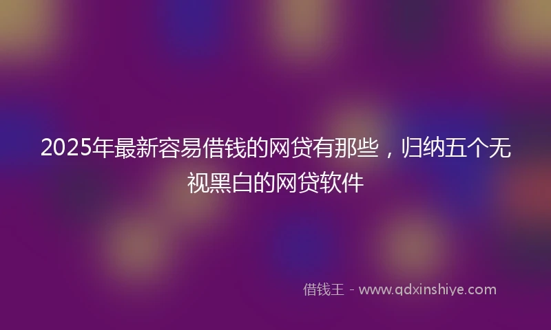 2025年最新容易借钱的网贷有那些，归纳五个无视黑白的网贷软件