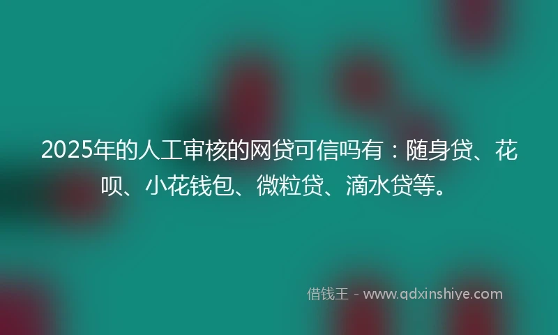 2025年的人工审核的网贷可信吗有：随身贷、花呗、小花钱包、微粒贷、滴水贷等。